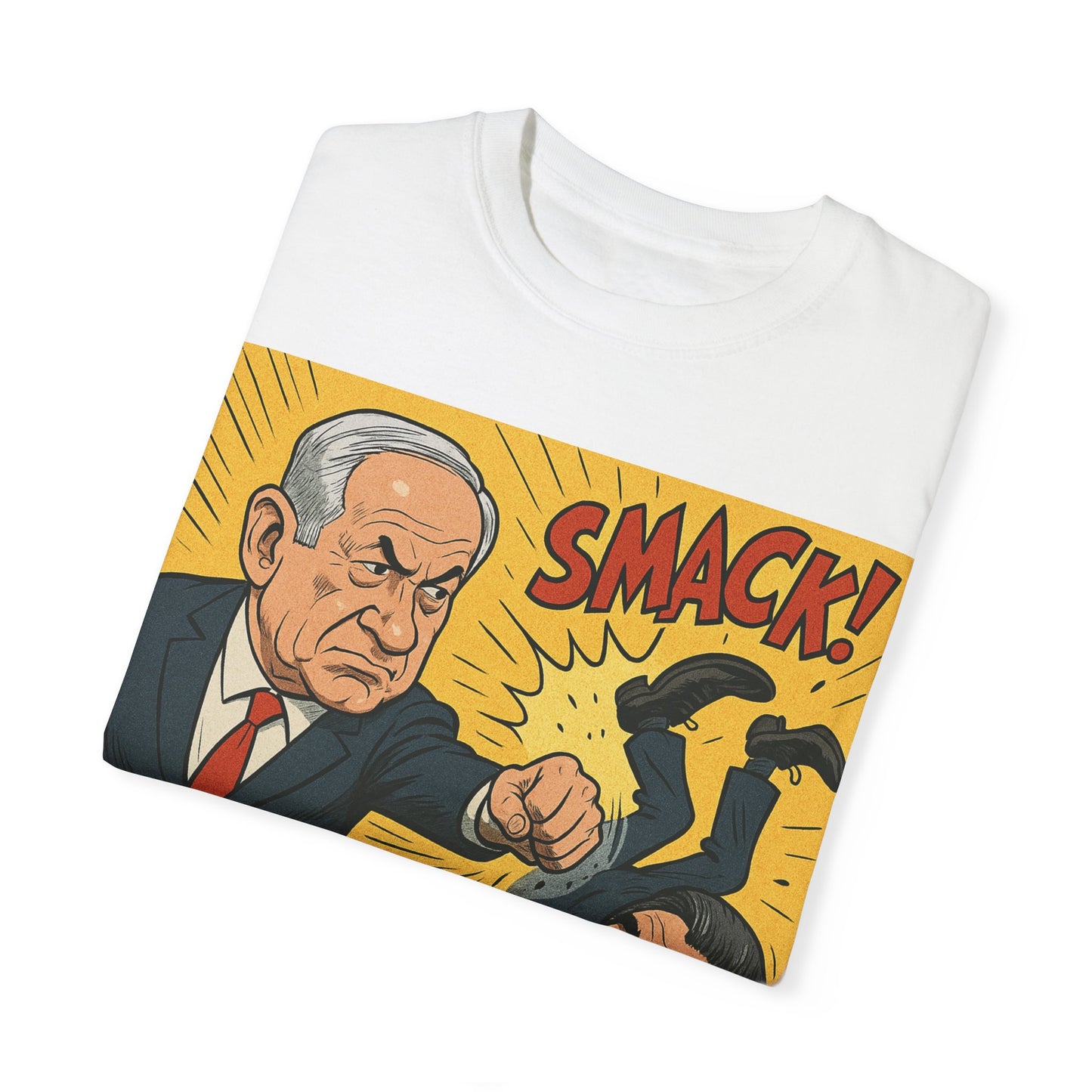 Политическая графика с юмором – Футболка "SMACK!" в стиле комиксов